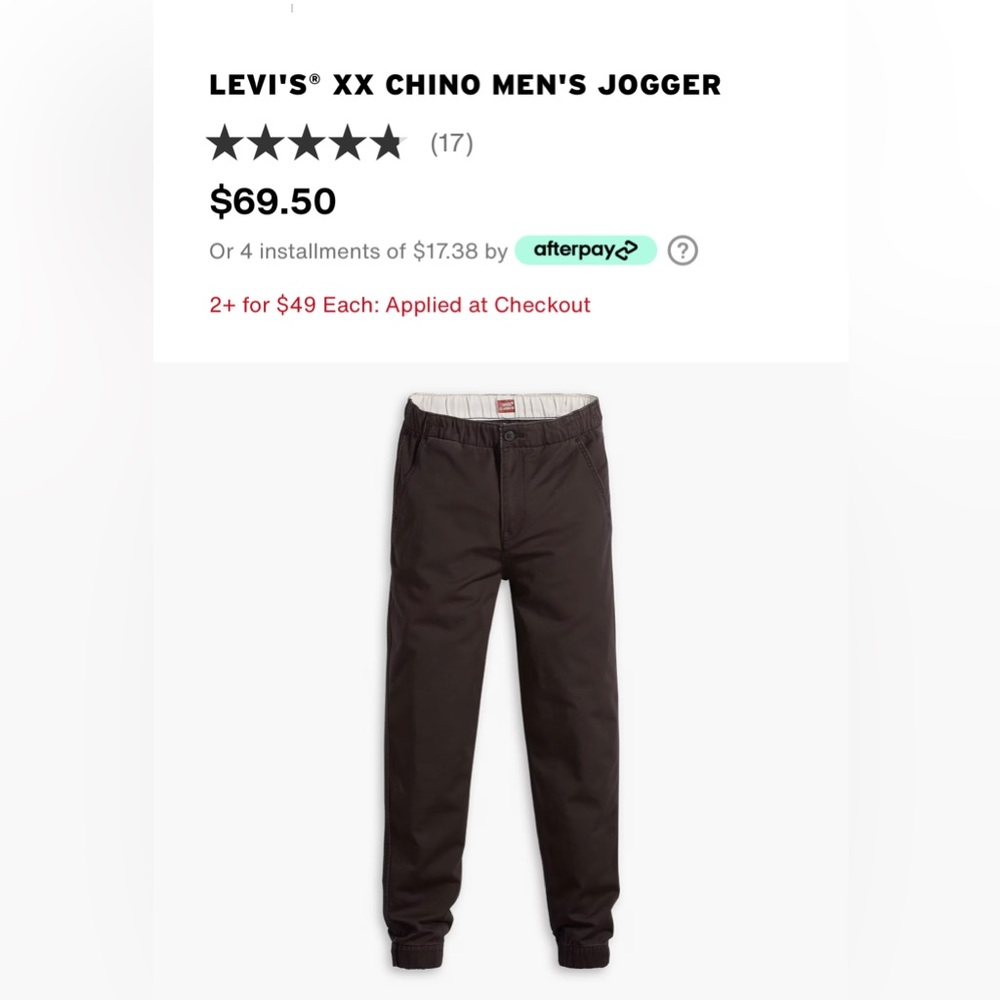 Levi’s BRAND NEW black Joggers large